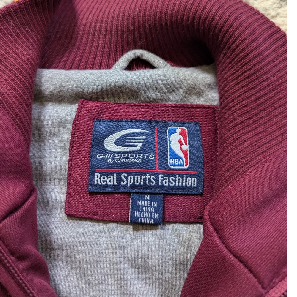 G-III Cleveland Cavaliers Track Jacket Mens M Wine Gold NBA Carl Banks Full Zip‎ - Picture 7 of 11